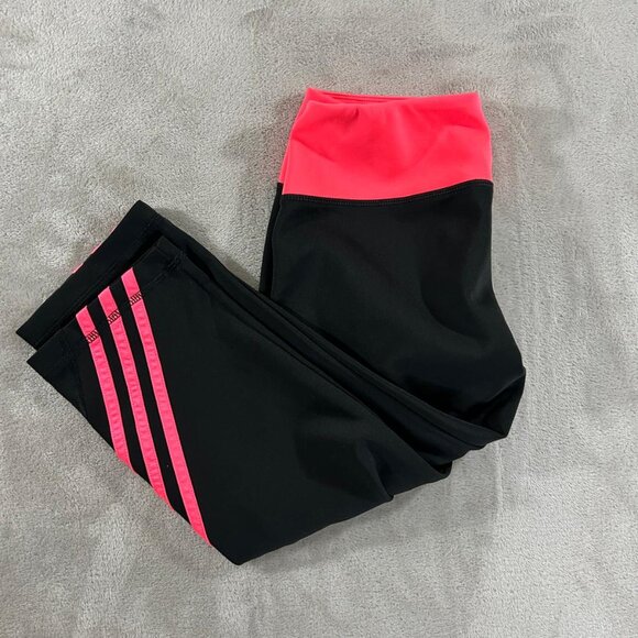 Adidas- Women's Leggings  (black/pink)(Size: M) - Picture 2 of 5